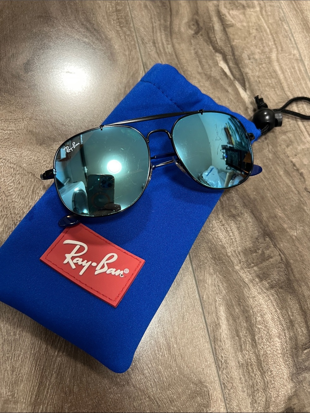 🔥🔥Ray-Ban – Aviator mirrored Sunglasses (Little Kids) Top Blue